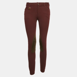 Ralph Lauren Burgundy Suede Trim Stretch Cotton Breeches Pants S