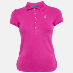 Ralph Lauren Pink Cotton Pique Polo T-Shirt L