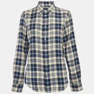 Ralph Lauren Blue Tartan Checks Cotton Classic Fit Shirt L