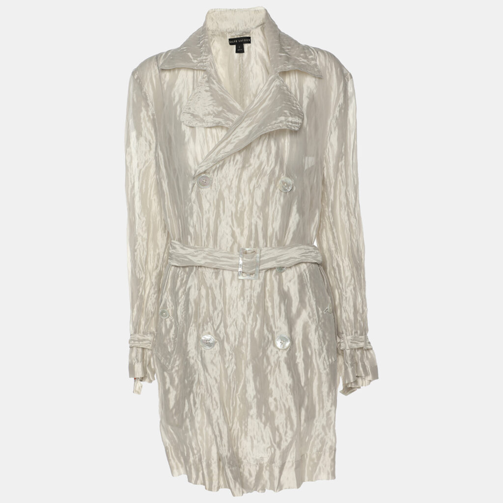 luxury-women-ralph-lauren-used-clothes-p1146442-004 Ralph Lauren Grey Knitted Fabric Double Breasted Button Front Shirt S