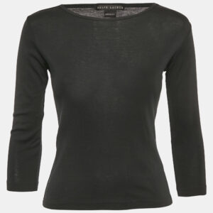 Ralph Lauren Black Cotton Knit Long Sleeve T-Shirt M