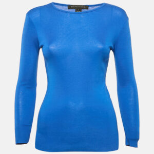 Ralph Lauren Blue Cotton Knit Crewneck Pullover S