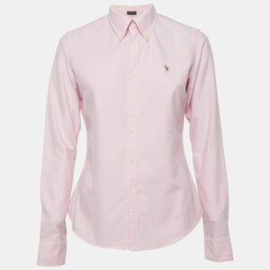Ralph Lauren Pink Cotton Button Front Long Sleeve Shirt M