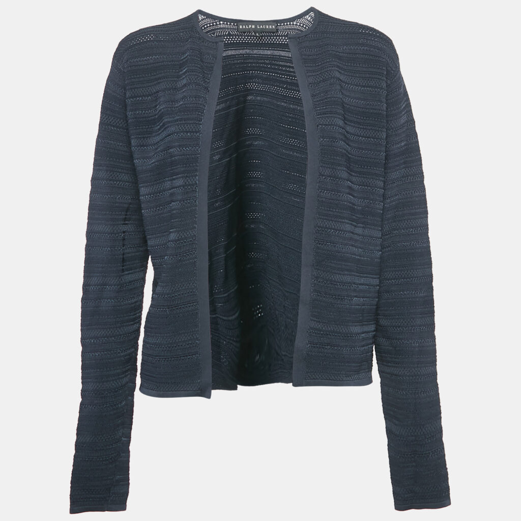 Ralph Lauren Navy Blue Knit Open Front Cardigan XL