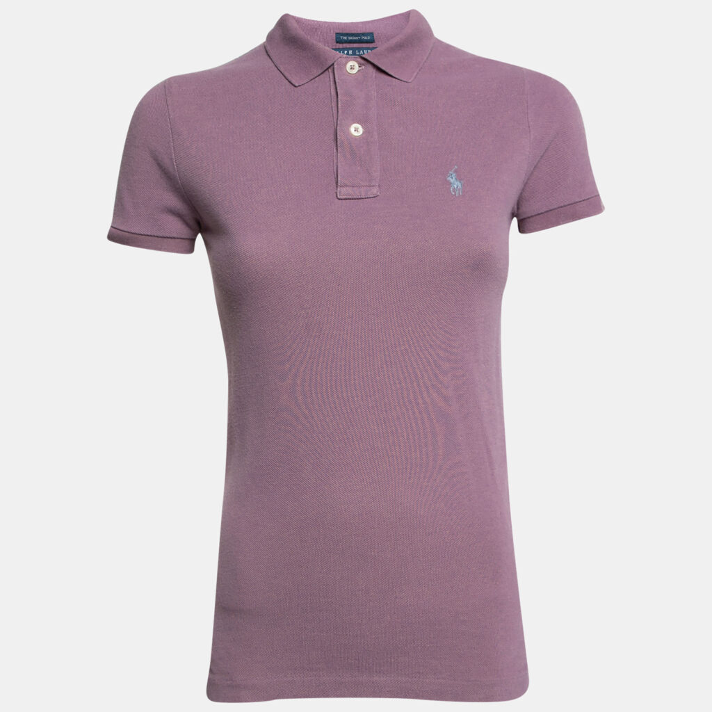 luxury-women-ralph-lauren-used-clothes-p645969-005-2 Ralph Lauren Lilac Cotton Pique Skinny Fit Polo T-Shirt S