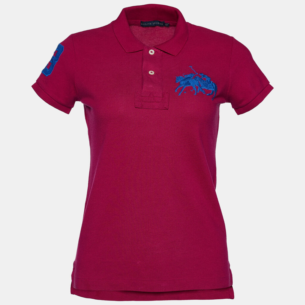 luxury-women-ralph-lauren-used-clothes-p722199-002 Ralph Lauren Pink Logo Embroidered Cotton Pique Polo T-Shirt S