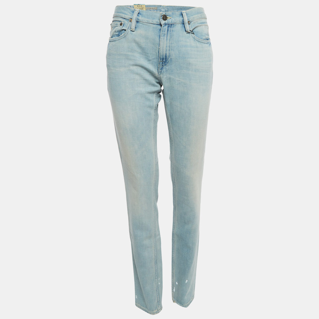 luxury-women-ralph-lauren-used-clothes-p915291-004 Ralph Lauren Blue Washed & Distressed Stacked Skinny Jeans M Waist 29"