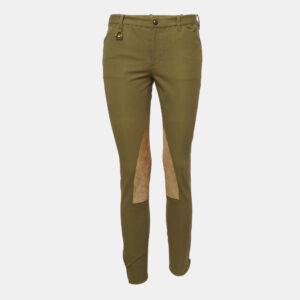 Ralph Lauren Green Suede Trim Cotton Breeches Pants M
