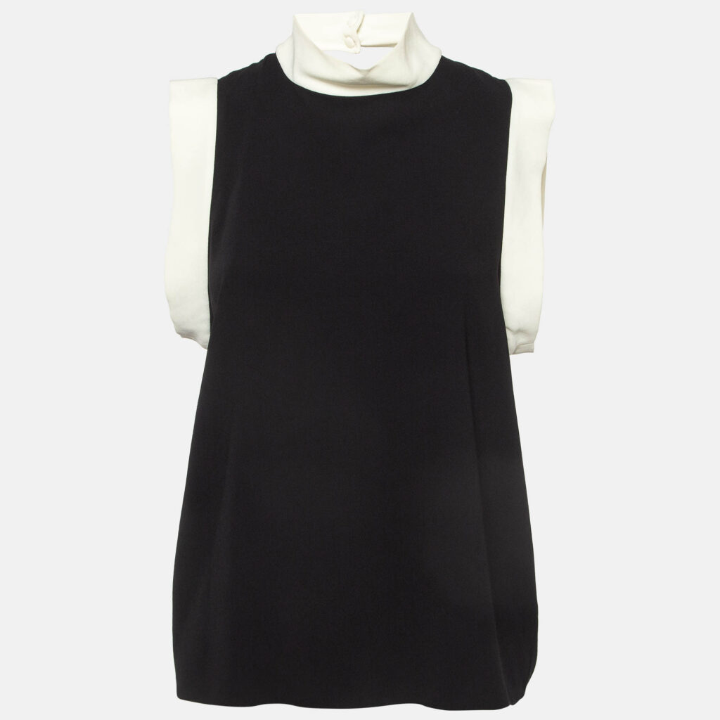 luxury-women-ralph-lauren-used-clothes-p987009-002 Ralph Lauren Black Sateen Mock Neck Sleeveless Top M
