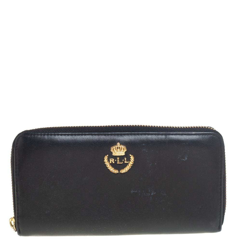 luxury-women-ralph-lauren-used-handbags-p440473-005 Ralph Lauren Black Leather Zip Around Wallet
