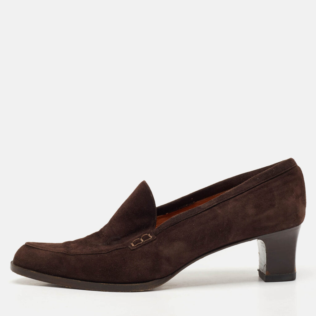 Ralph Lauren Brown Suede Loafer Pumps Size 38