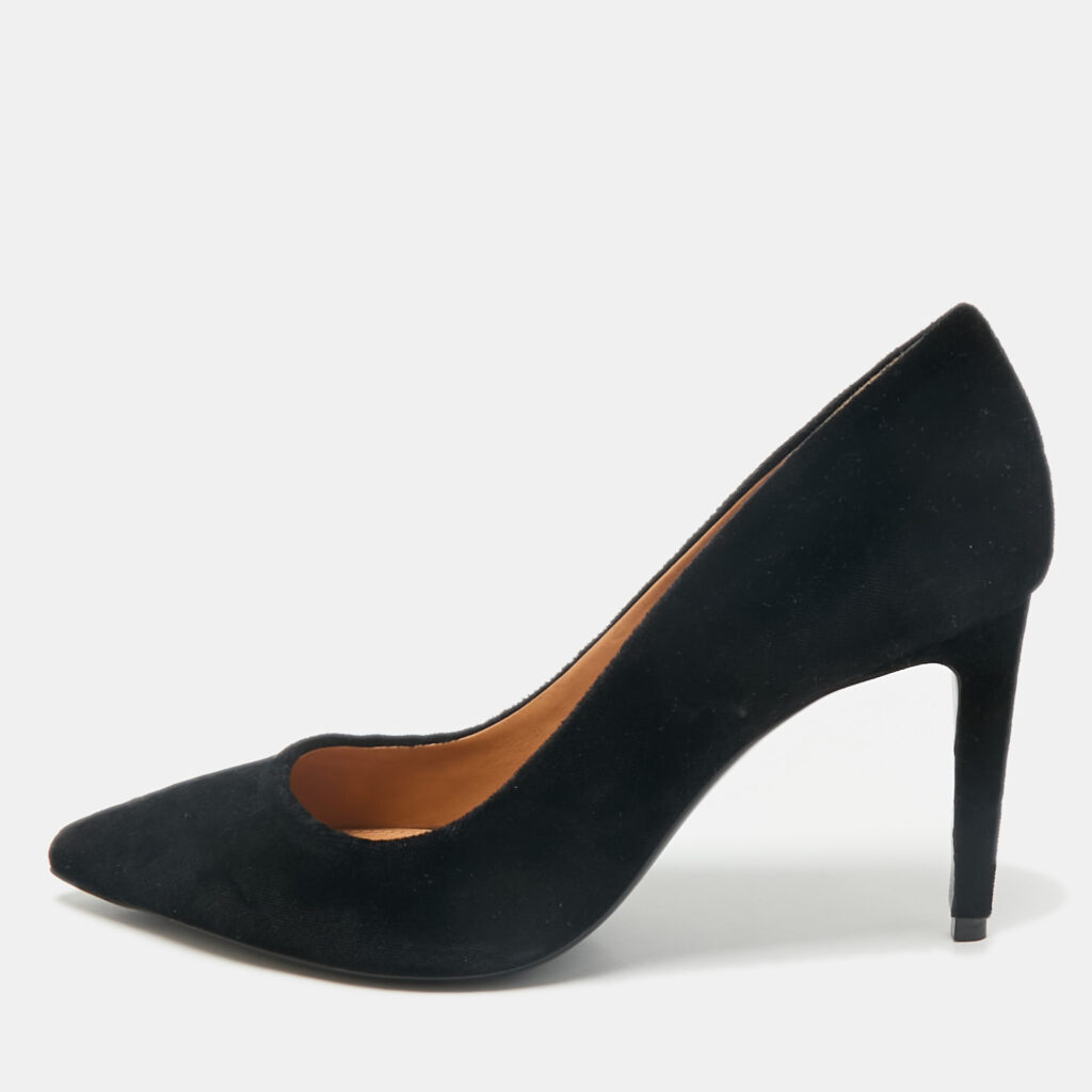 luxury-women-ralph-lauren-used-shoes-p1156140-001 Ralph Lauren Black Velvet Pointed Toe Pumps Size 37.5