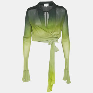 Rat & Bao Green Ombre Crepe Cypress Shirt S
