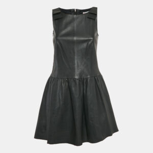 RED Valentino Black Leather Sleeveless Mini Dress S