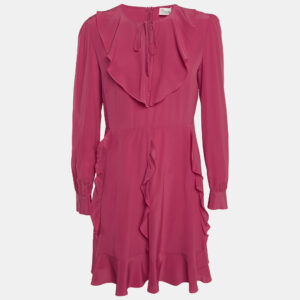 RED Valentino Pink Silk Ruffled Mini Dress M