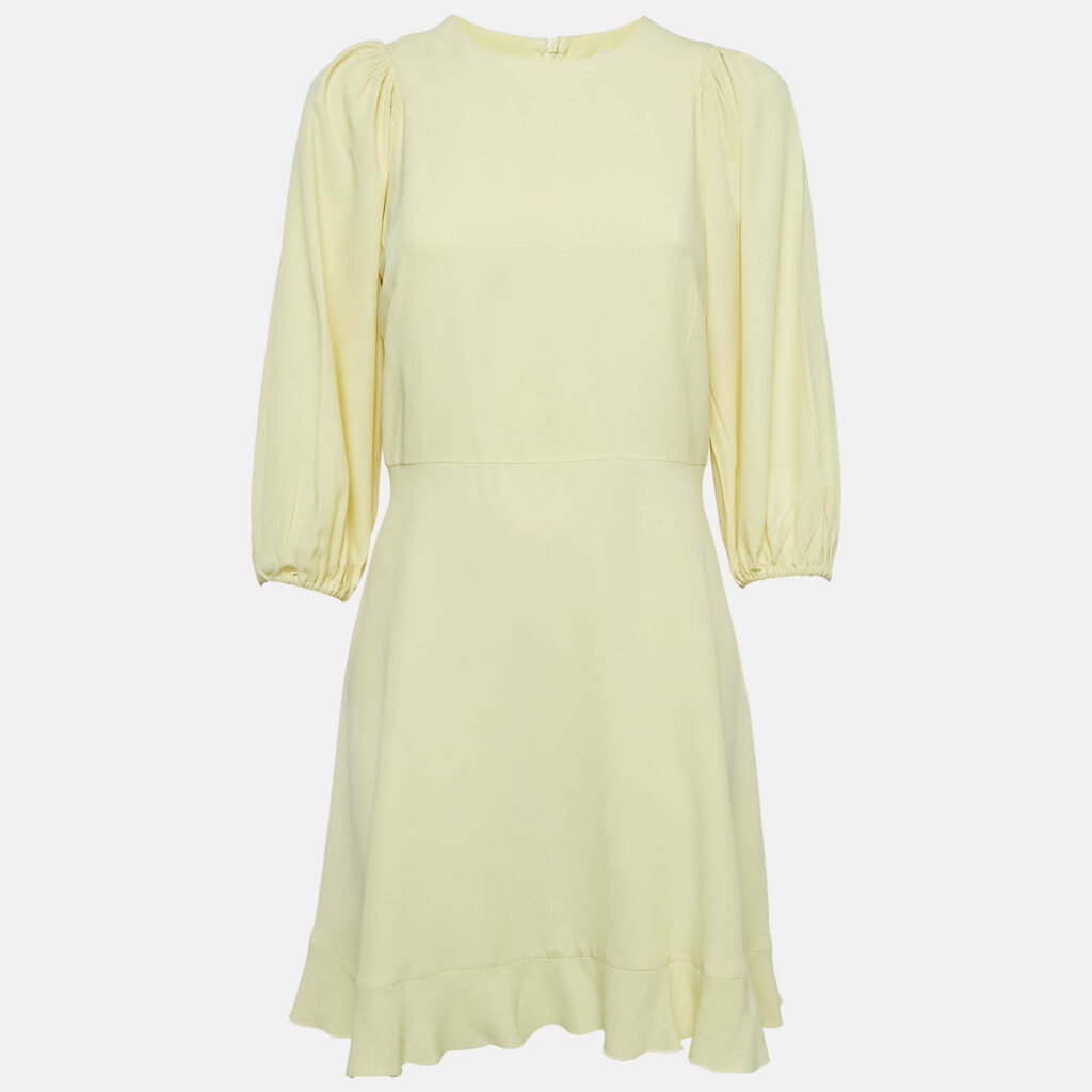 luxury-women-red-valentino-used-clothes-p1085981-004 Red Valentino Yellow Crepe Flared Short Dress M