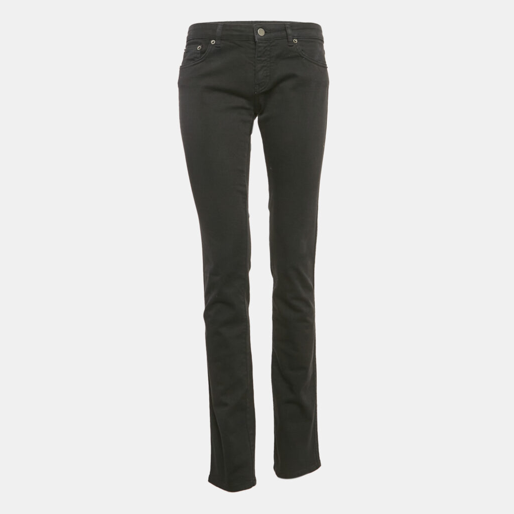 luxury-women-red-valentino-used-clothes-p1112413-002 RED Valentino Black Denim Pleated Pocket Jeans L Waist 31"