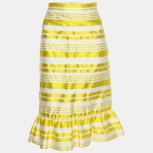 RED Valentino Mimosa Viscose Blend Striped Midi Skirt M