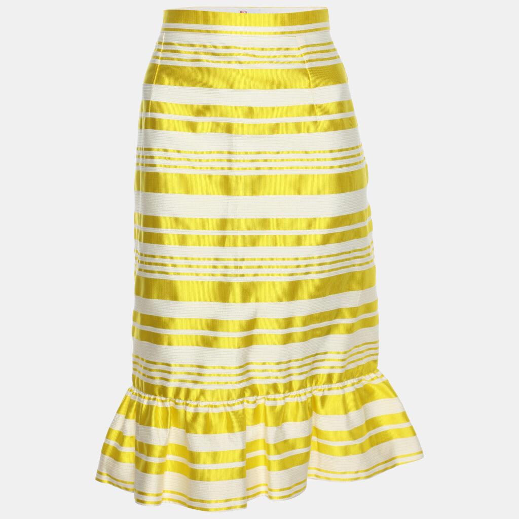 luxury-women-red-valentino-used-clothes-p1139080-002 RED Valentino Mimosa Viscose Blend Striped Midi Skirt M