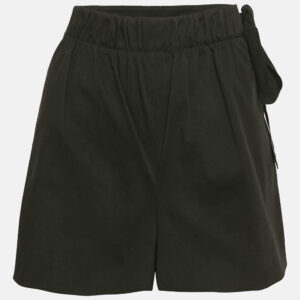 RED Valentino Black Cotton Tie-Up Waist Detail Shorts L