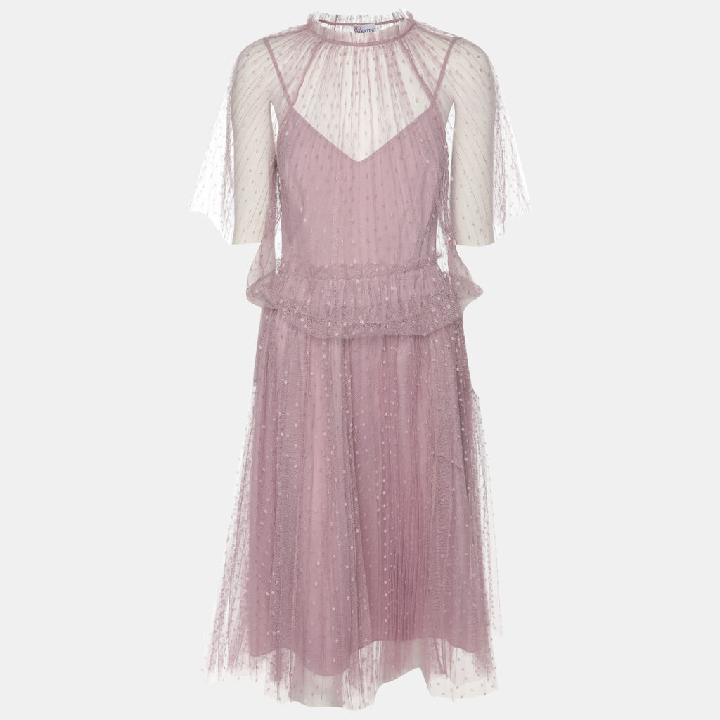 luxury-women-red-valentino-used-clothes-p1146448-002 RED Valentino Mauve Tulle Top and Skirt Set S