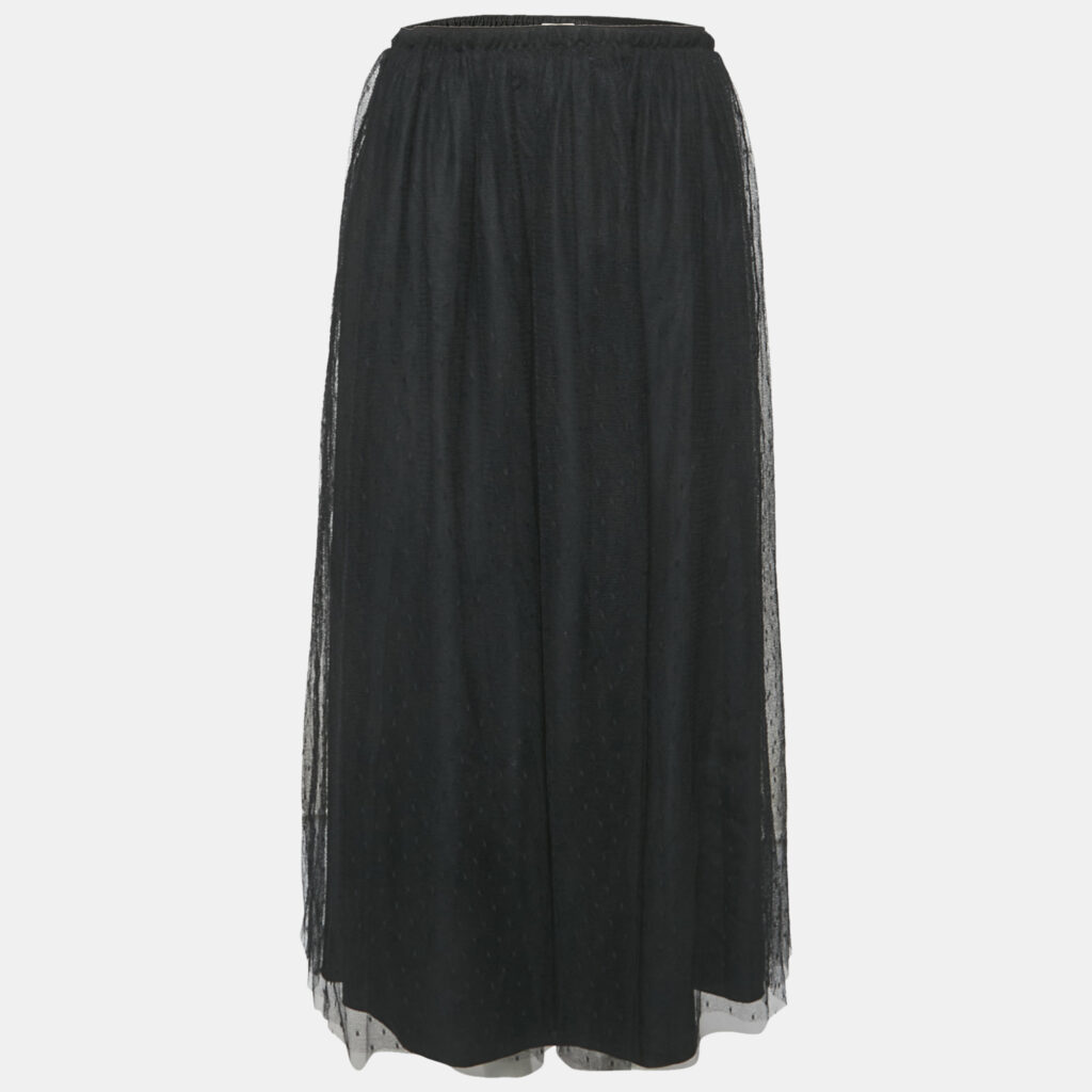 luxury-women-red-valentino-used-clothes-p1162734-005 RED Valentino Black Tulle Midi Skirt M