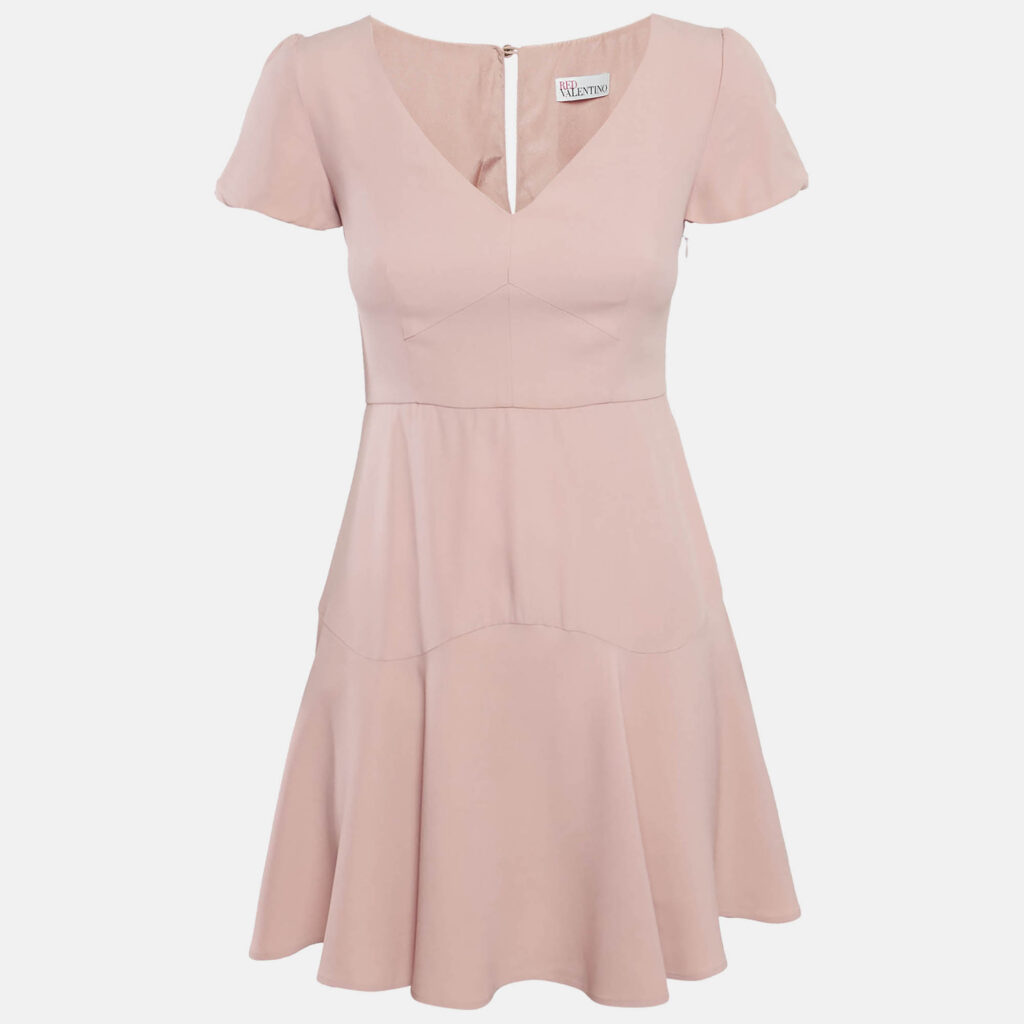 luxury-women-red-valentino-used-clothes-p1164857-001 RED Valentino Pink Satin Mini Dress S