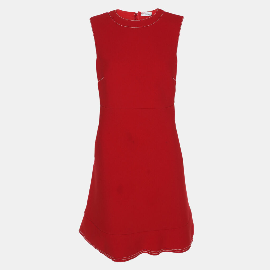 luxury-women-red-valentino-used-clothes-p1169299-002 RED Valentino Red Crepe Bow Sleeveless Dress M