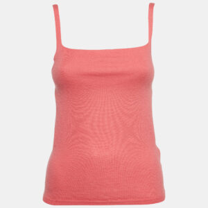 RED Valentino Pink Cashmere Knit Shoulder Strap Top M