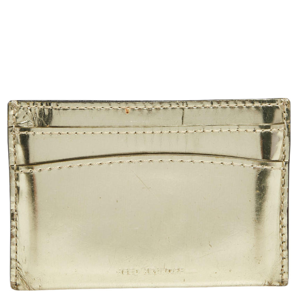 luxury-women-reed-krakoff-used-handbags-p493092-003 Reed Krakoff Metallic Gold Leather Card Holder