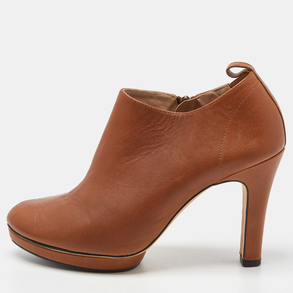 luxury-women-repetto-used-shoes-p841361-010 Repetto Brown Leather Platform Ankle Booties Size 40