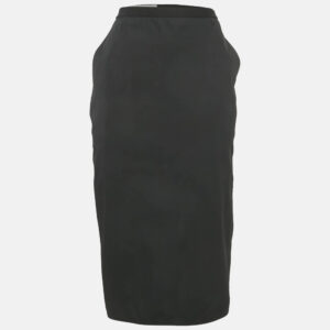 Rick Owens Black Cotton Midi Skirt L