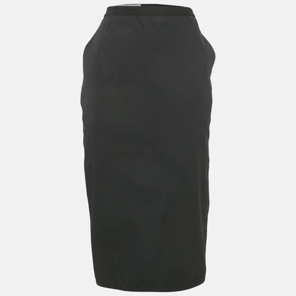 luxury-women-rick-owens-used-clothes-p1163690-001 Rick Owens Black Cotton Midi Skirt L
