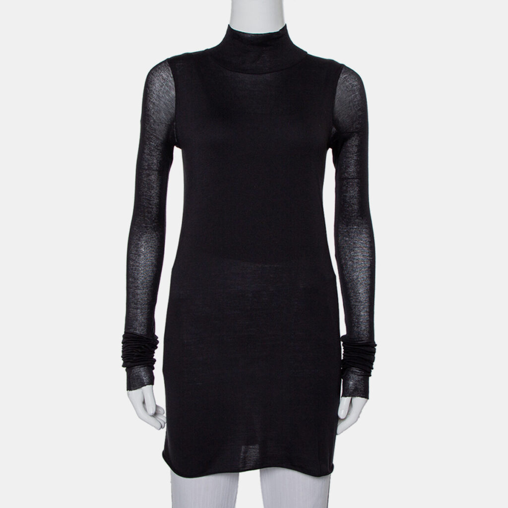 luxury-women-rickowenslilies-new-clothes-p434175-011 Rickowenslilies Black Knit turtleneck Long Sleeve Mini Dress M
