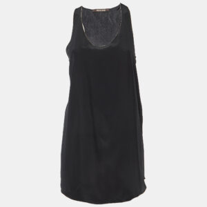 Roberto Cavalli Black Silk Bead Detail Sleeveless Top M