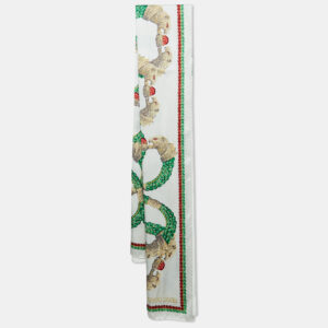 Roberto Cavalli White Glittered Print Satin Silk Scarf