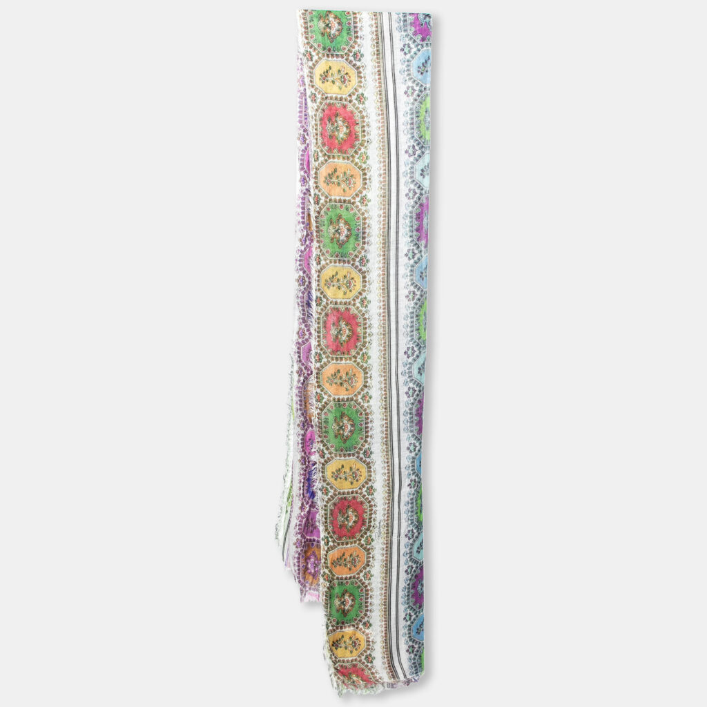 luxury-women-roberto-cavalli-used-accessories-p647755-006-2 Roberto Cavalli Multicolor Printed Cashmere Fringed Scarf