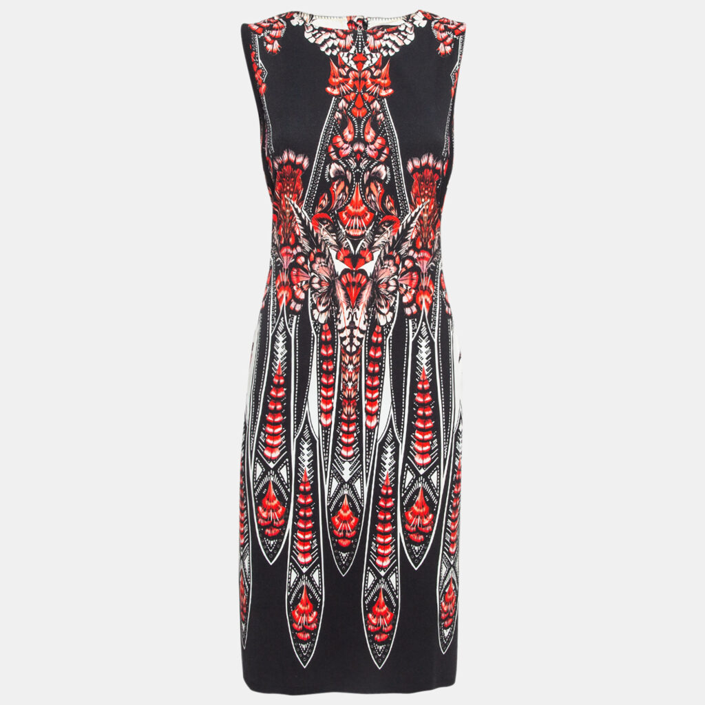 luxury-women-roberto-cavalli-used-clothes-p1043529-003 Roberto Cavalli Black/Red Printed Stretch Crepe Short Dress M