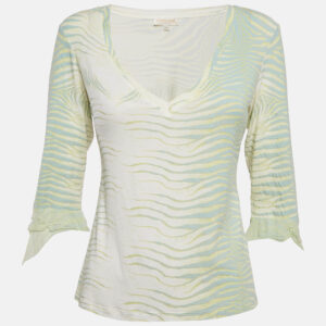 Roberto Cavalli Green Print Jersey T-Shirt M