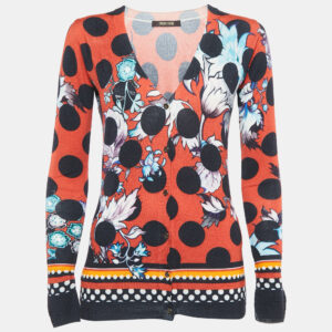 Roberto Cavalli Multicolor Wool Button Front Cardigan S