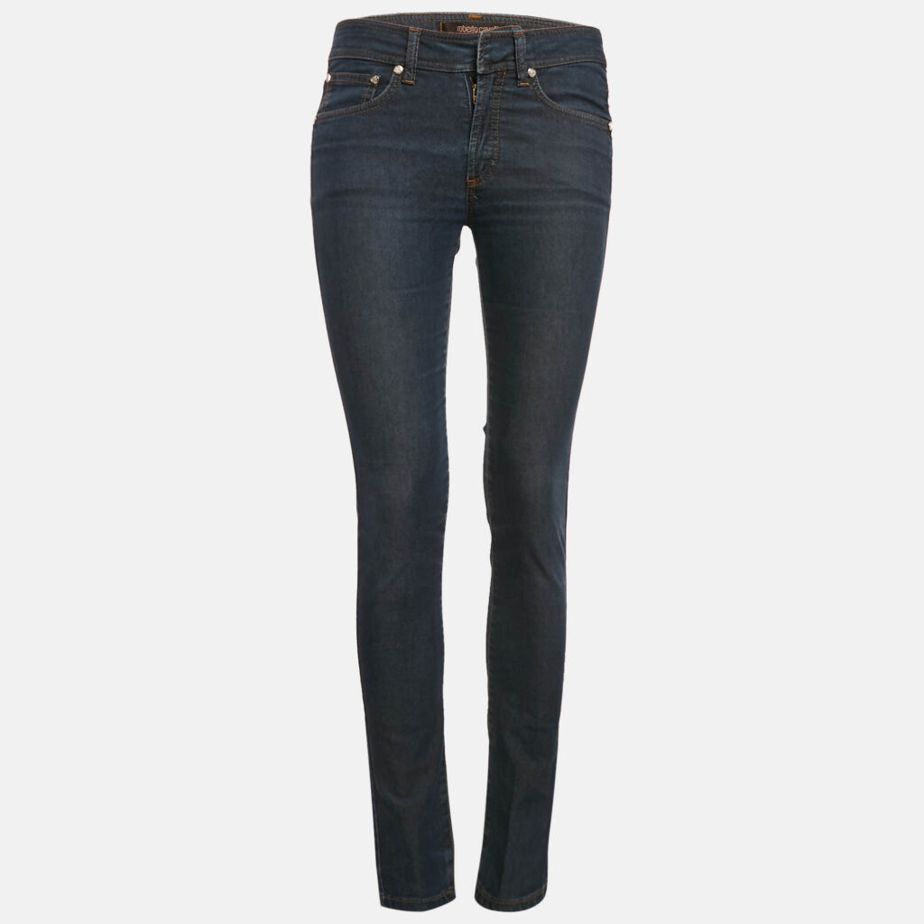 luxury-women-roberto-cavalli-used-clothes-p1121096-001 Roberto Cavalli Blue Denim Skinny Jeans S Waist 28"