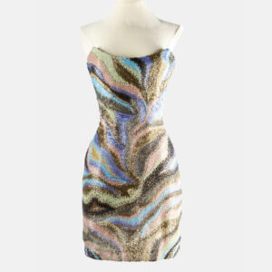 Roberto Cavalli Multicolor Beaded Mini Dress IT 38