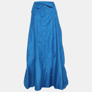 Roberto Cavalli Blue Polyester Maxi Skirt M
