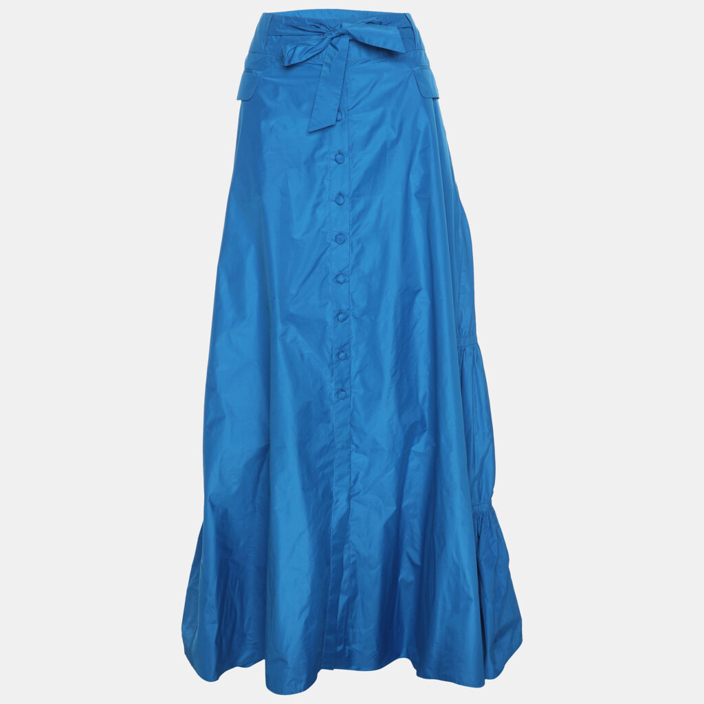 Roberto Cavalli Blue Polyester Maxi Skirt M