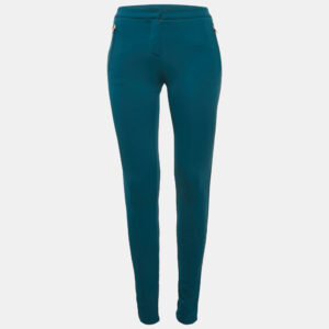 Roberto Cavalli Blue Stretch Crepe Skinny Trousers S