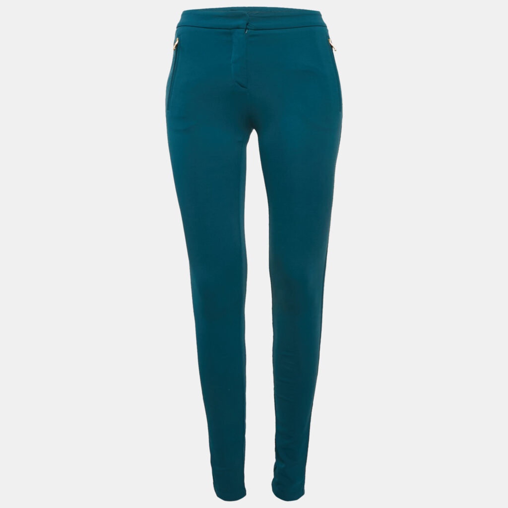 luxury-women-roberto-cavalli-used-clothes-p1164849-001 Roberto Cavalli Blue Stretch Crepe Skinny Trousers S