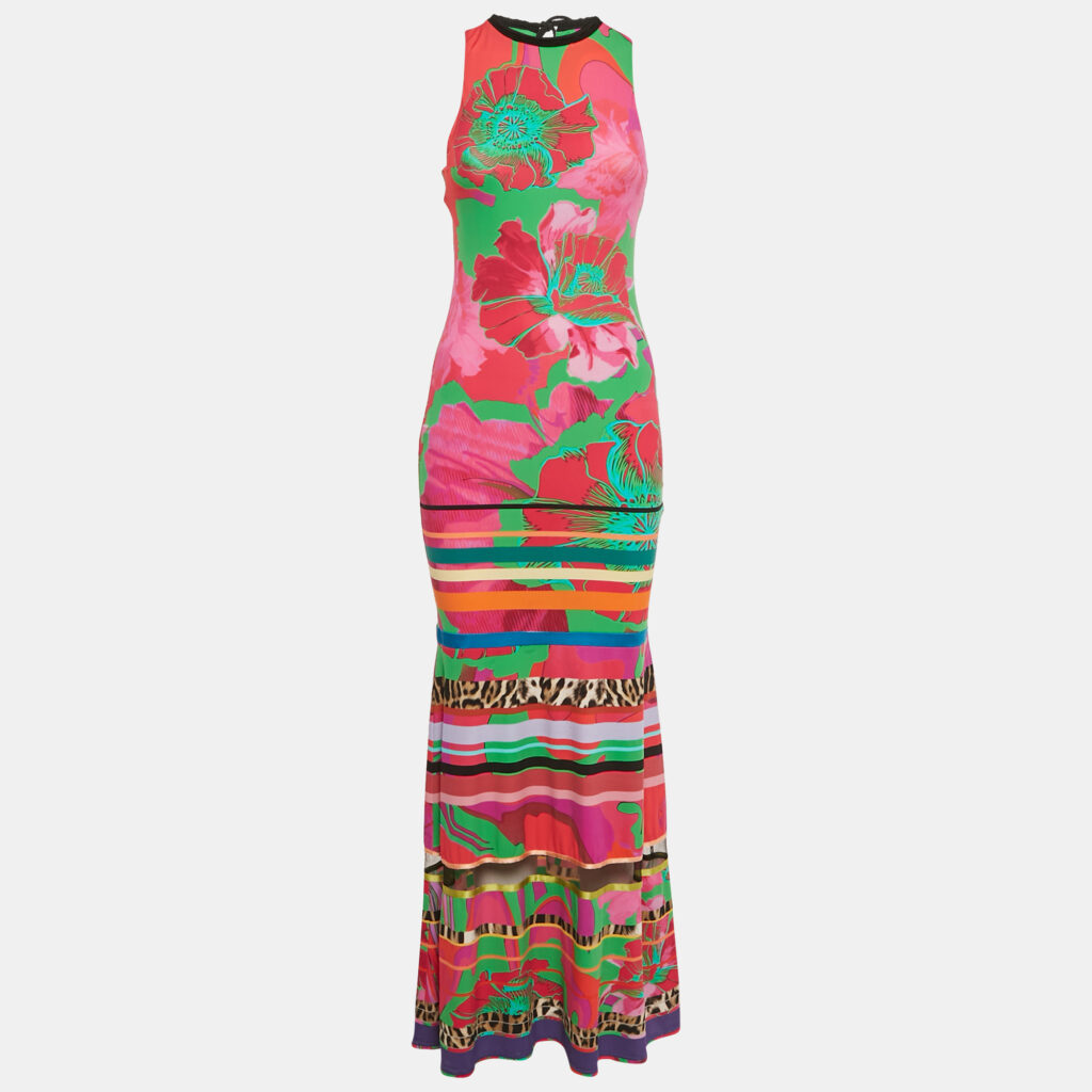 luxury-women-roberto-cavalli-used-clothes-p1169817-003 Roberto Cavalli Multicolor Printed Jersey Maxi Dress S