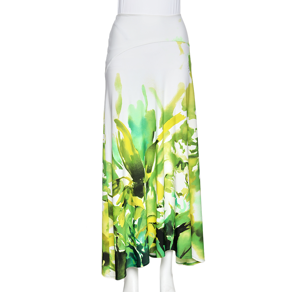 luxury-women-roberto-cavalli-used-clothes-p565140-001-2 Roberto Cavalli Multicolored Printed Jersey Midi Skirt L