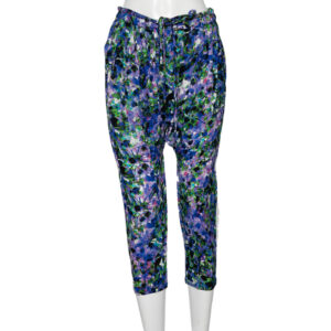 Roberto Cavalli Multicolored Printed Crepe Draped Pants S