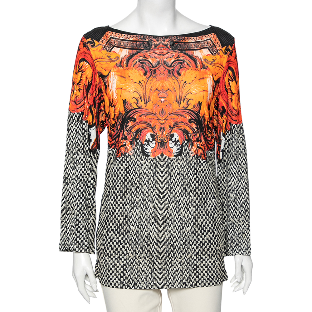 luxury-women-roberto-cavalli-used-clothes-p598989-006-2 Roberto Cavalli Multicolor Printed Jersey Long Sleeves Top M